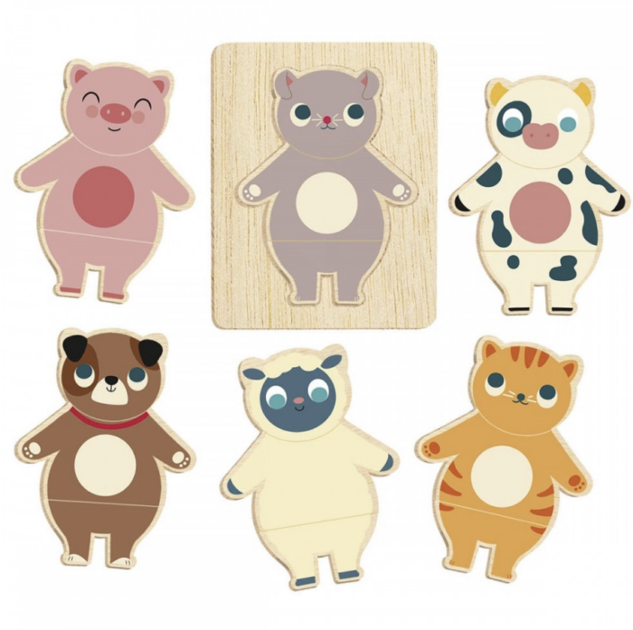 Auzou My Mix & Match Ξύλινο Puzzle με ζωάκια της φάρμας - Image 2